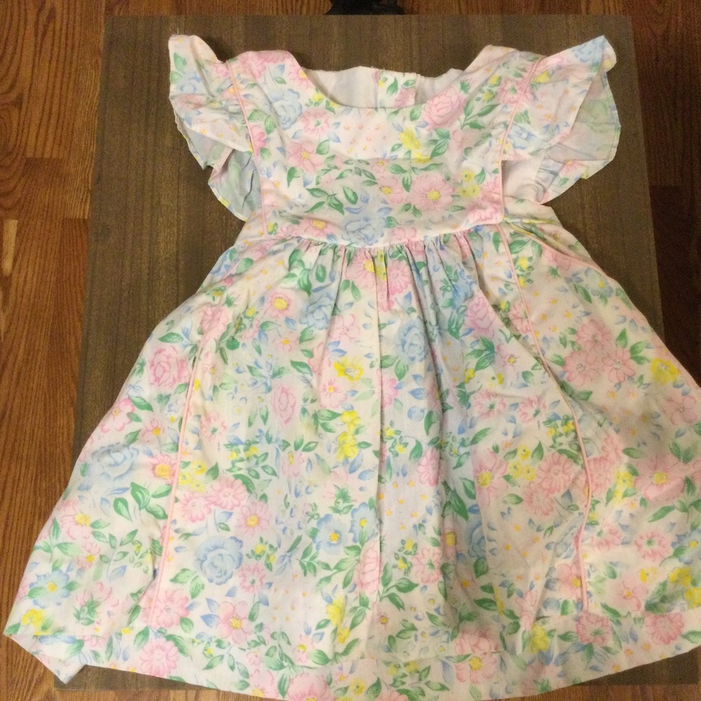 VTG Tiny Tots Original Smock Dress with Pockets Girls Size 24 Months